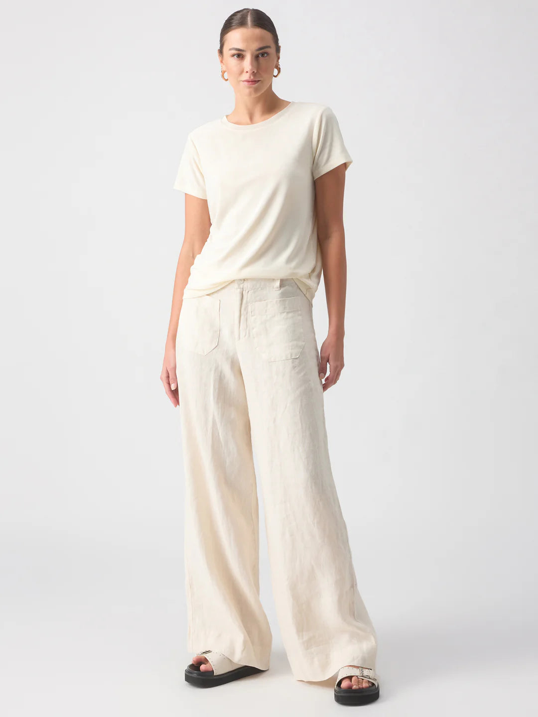 Linen Marine Wide-Leg Pants