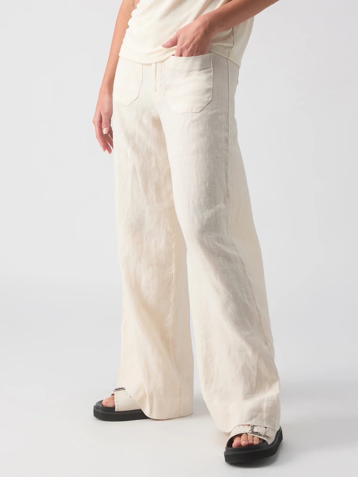Linen Marine Wide-Leg Pants