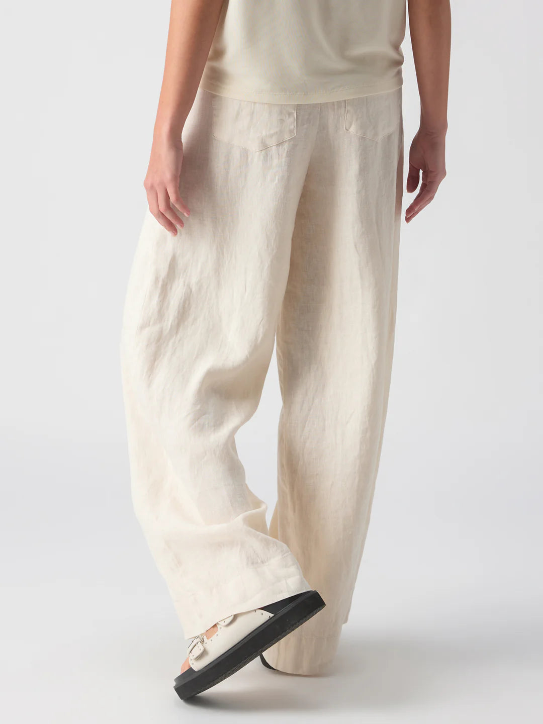 Linen Marine Wide-Leg Pants