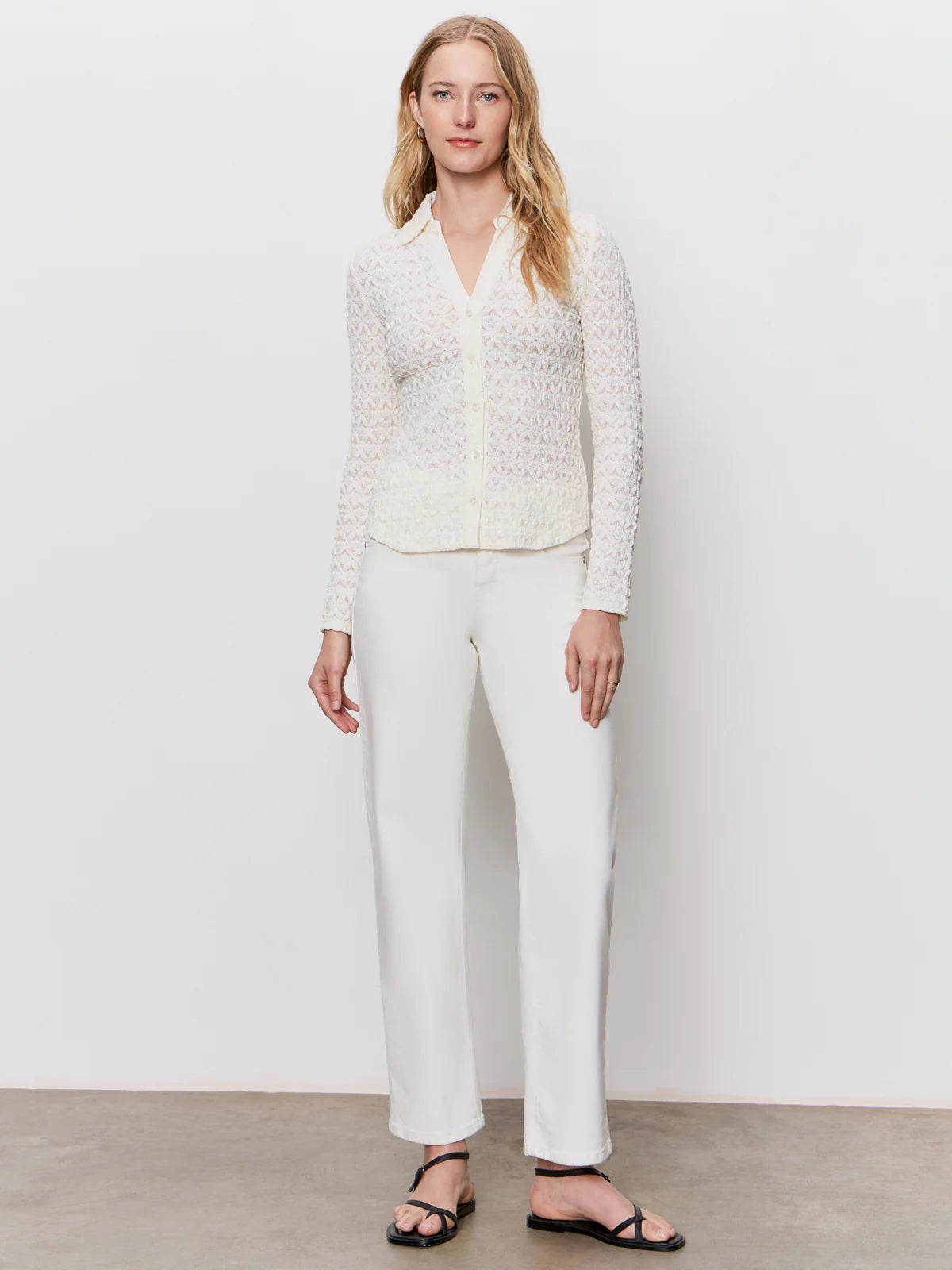 Dreamgirl Lace Button Up Top