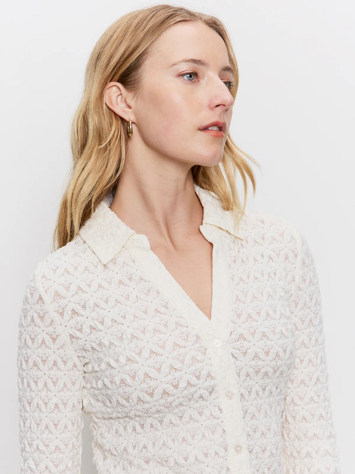 Dreamgirl Lace Button Up Top