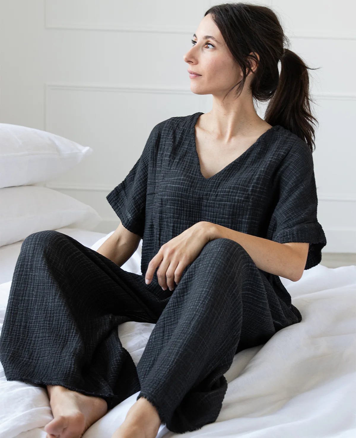 Crinkle Palazzo Pants