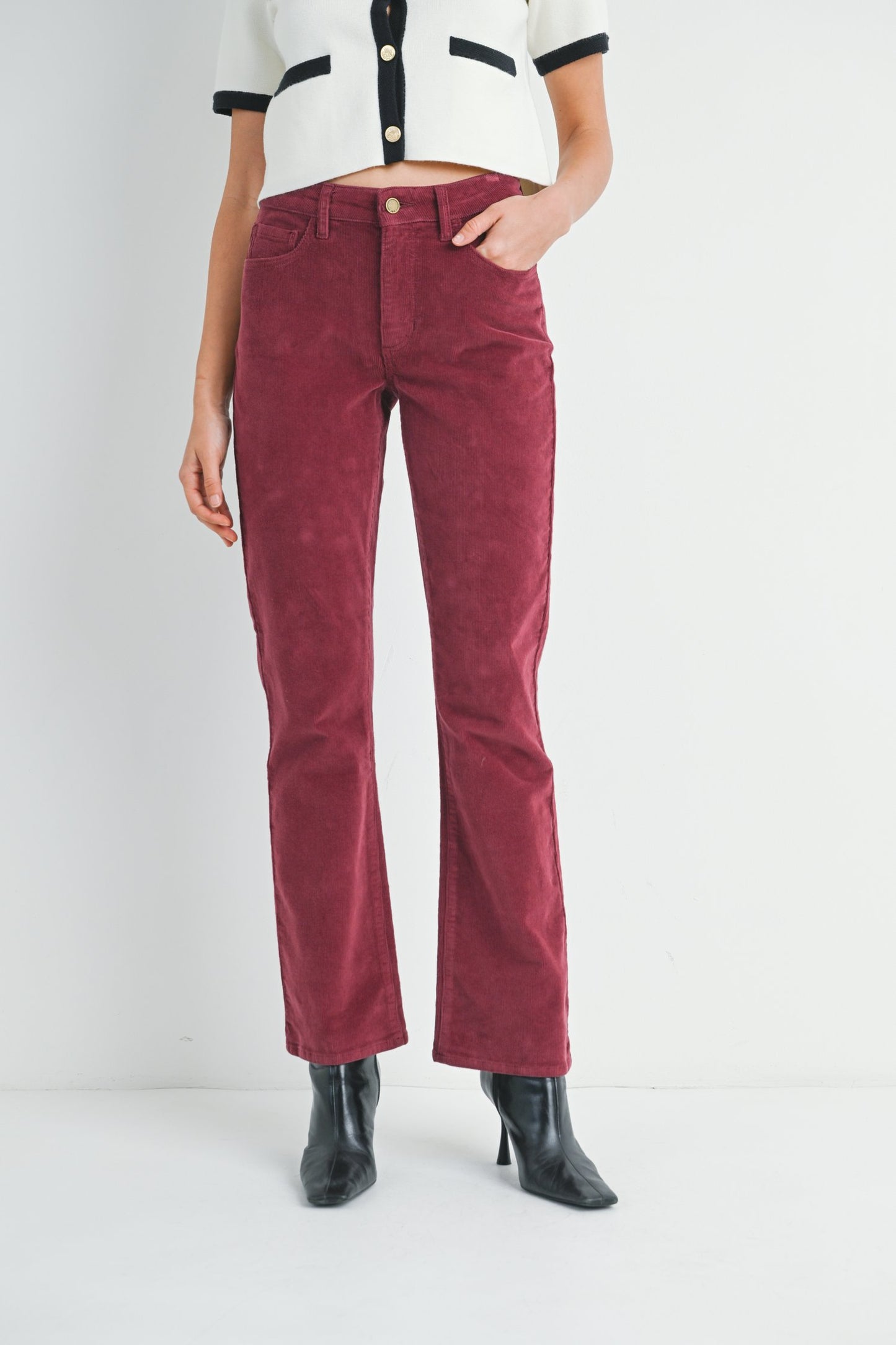 Slim Bootcut Corduroy Pants