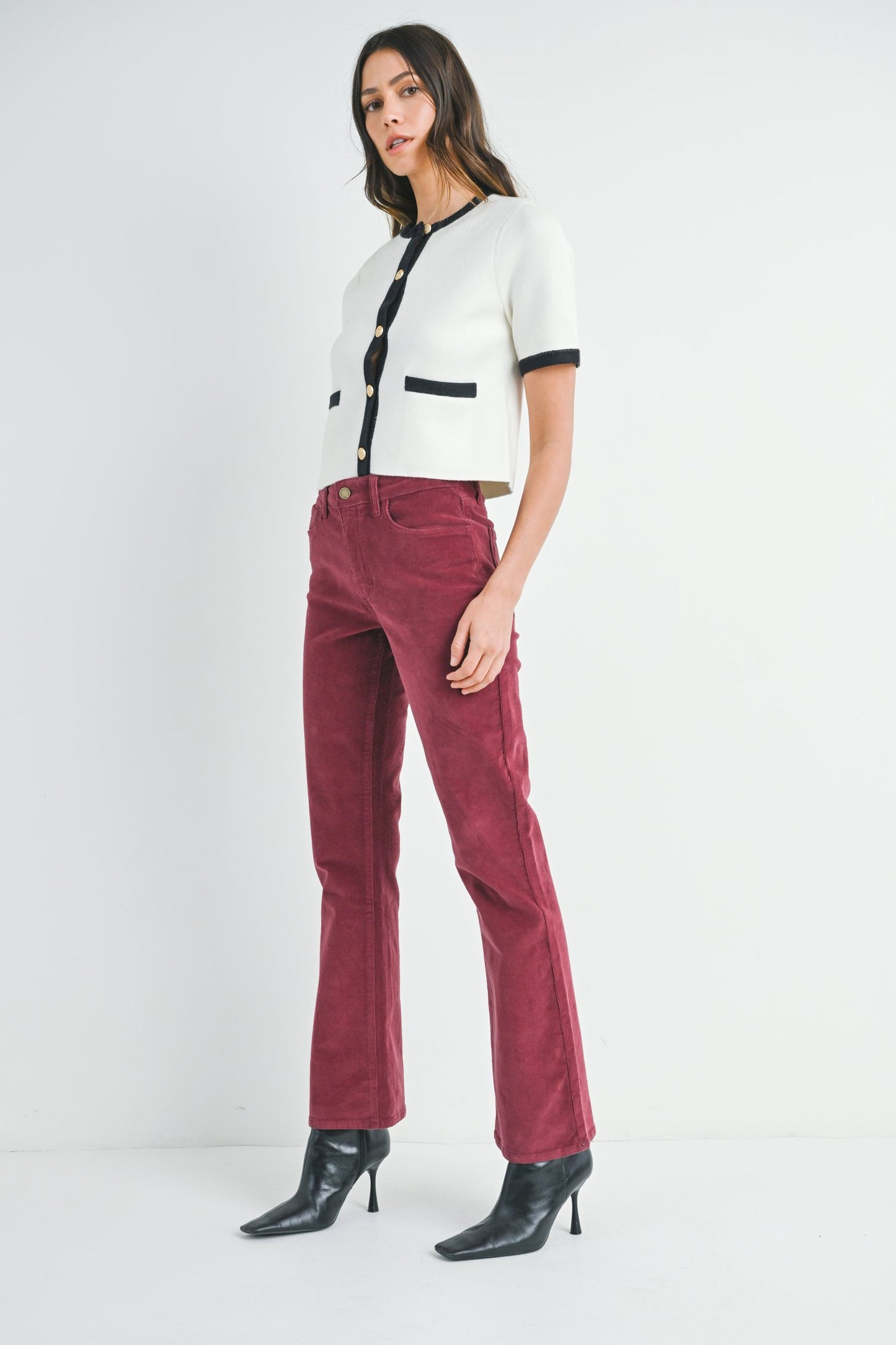 Slim Bootcut Corduroy Pants