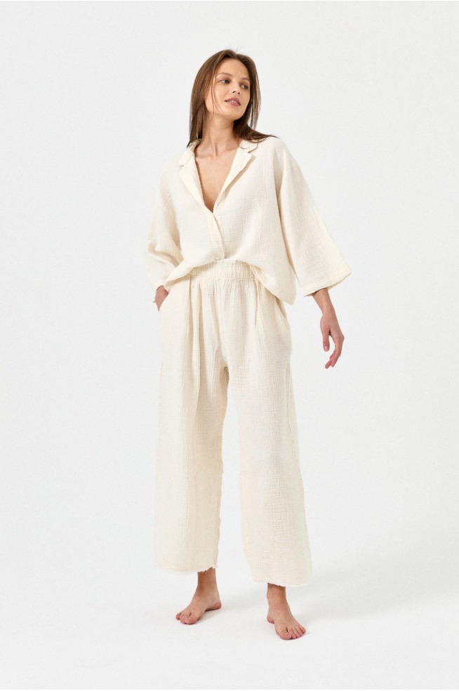 Crinkle Palazzo Pants