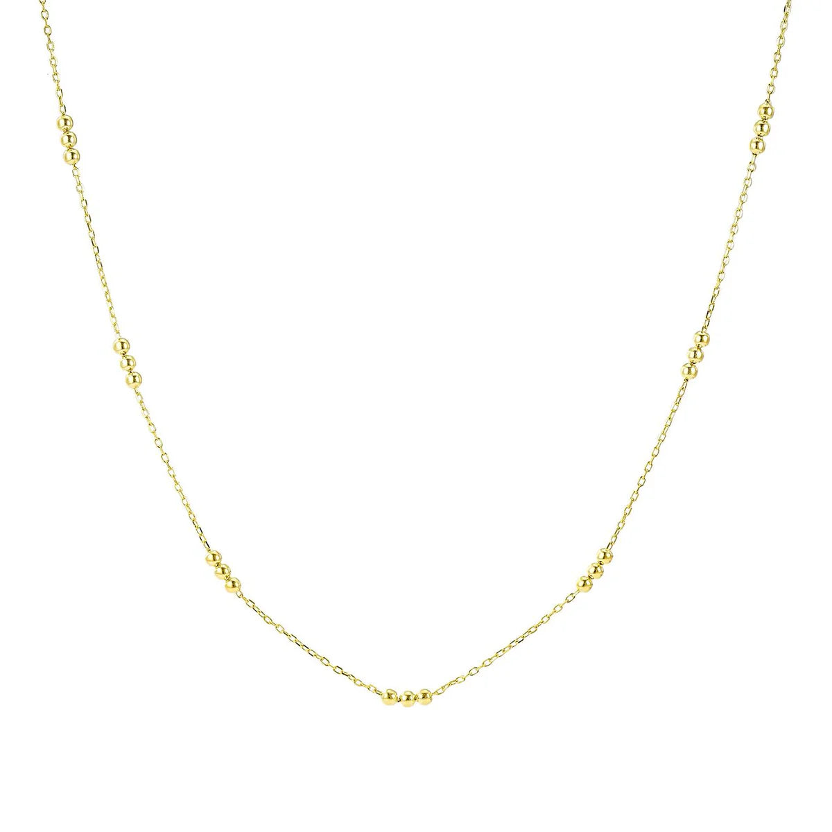 Mini Gold Bead Station Chain Necklace