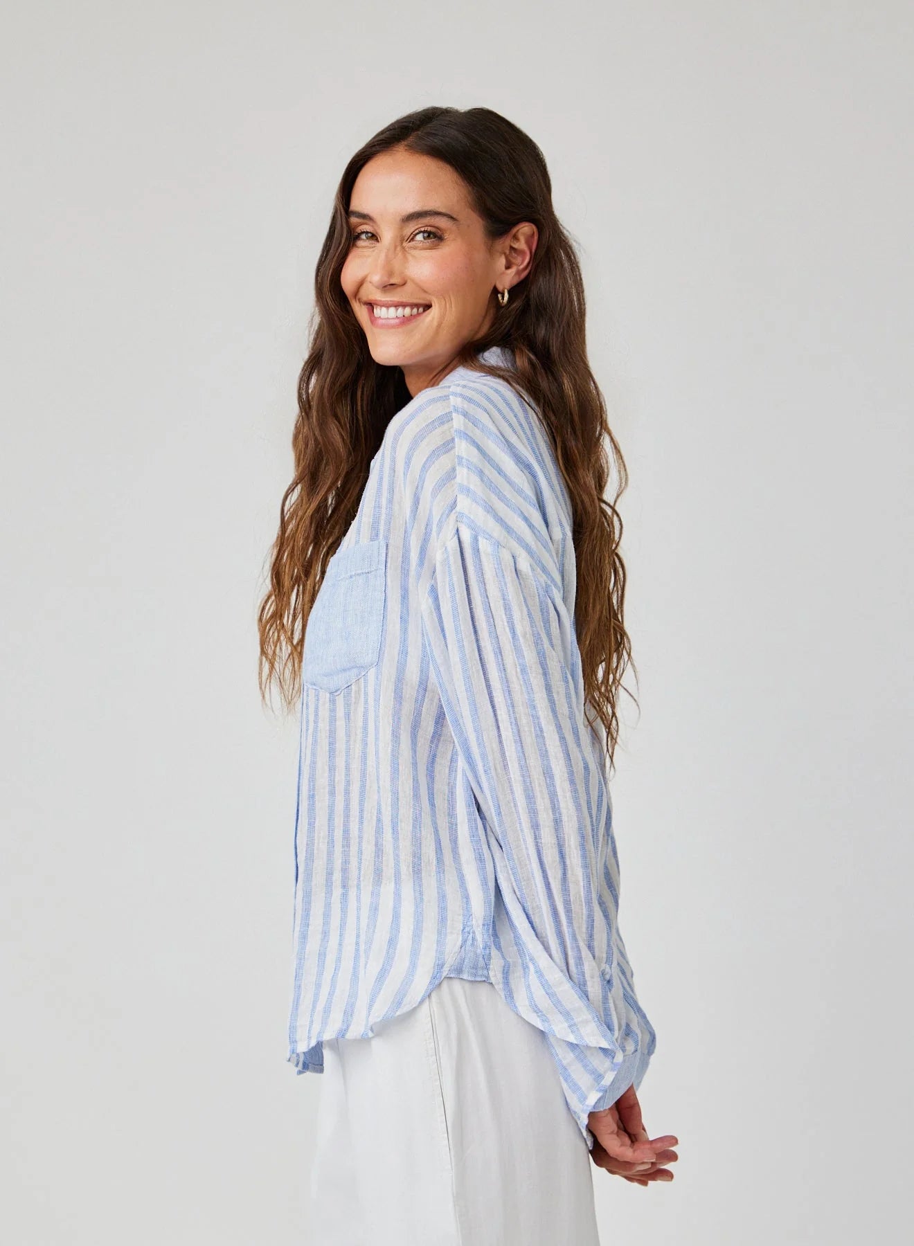 Contrast Pocket Boyfriend Shirt