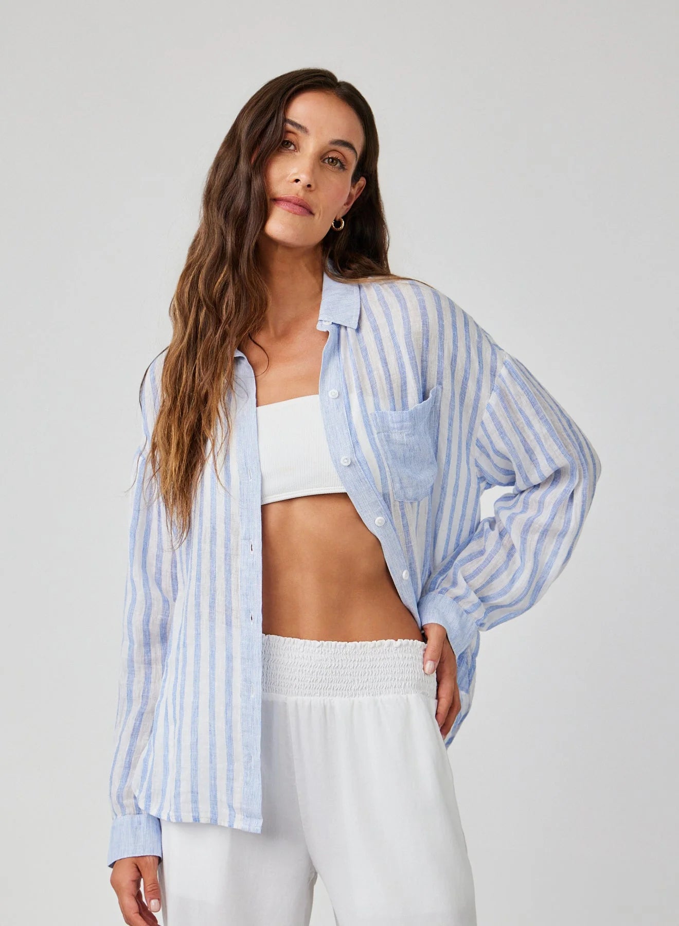 Contrast Pocket Boyfriend Shirt