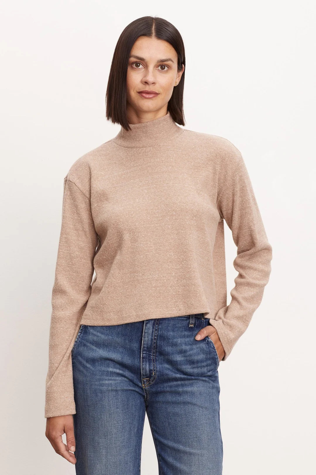 Alec Brushed Ribbed Mockneck