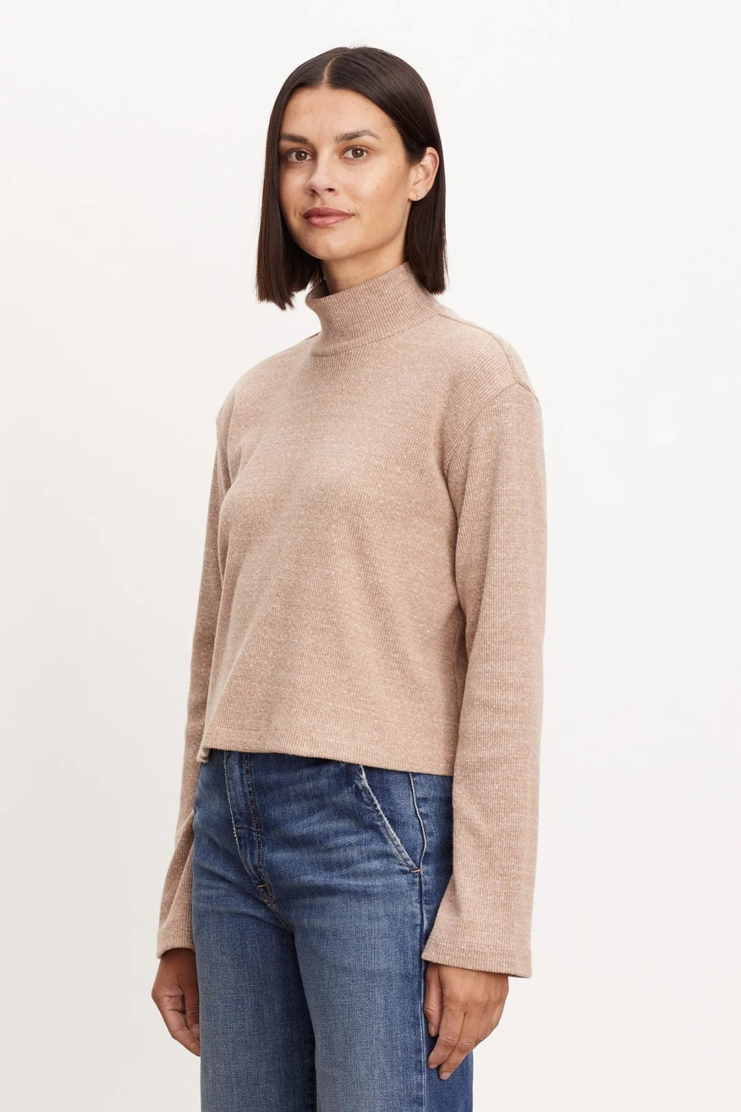 Alec Brushed Ribbed Mockneck