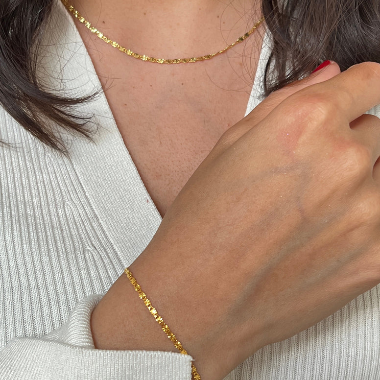 Dainty Sparkle Flat Bracelet