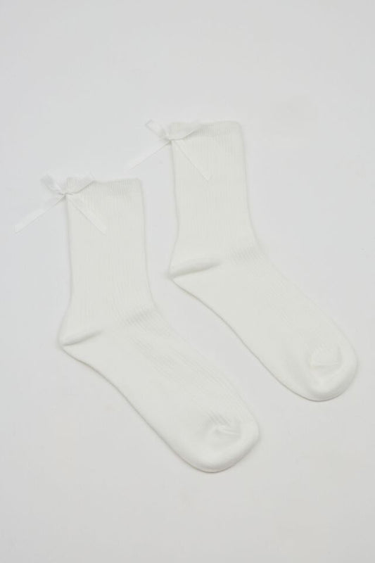 Satin Back Bow Socks