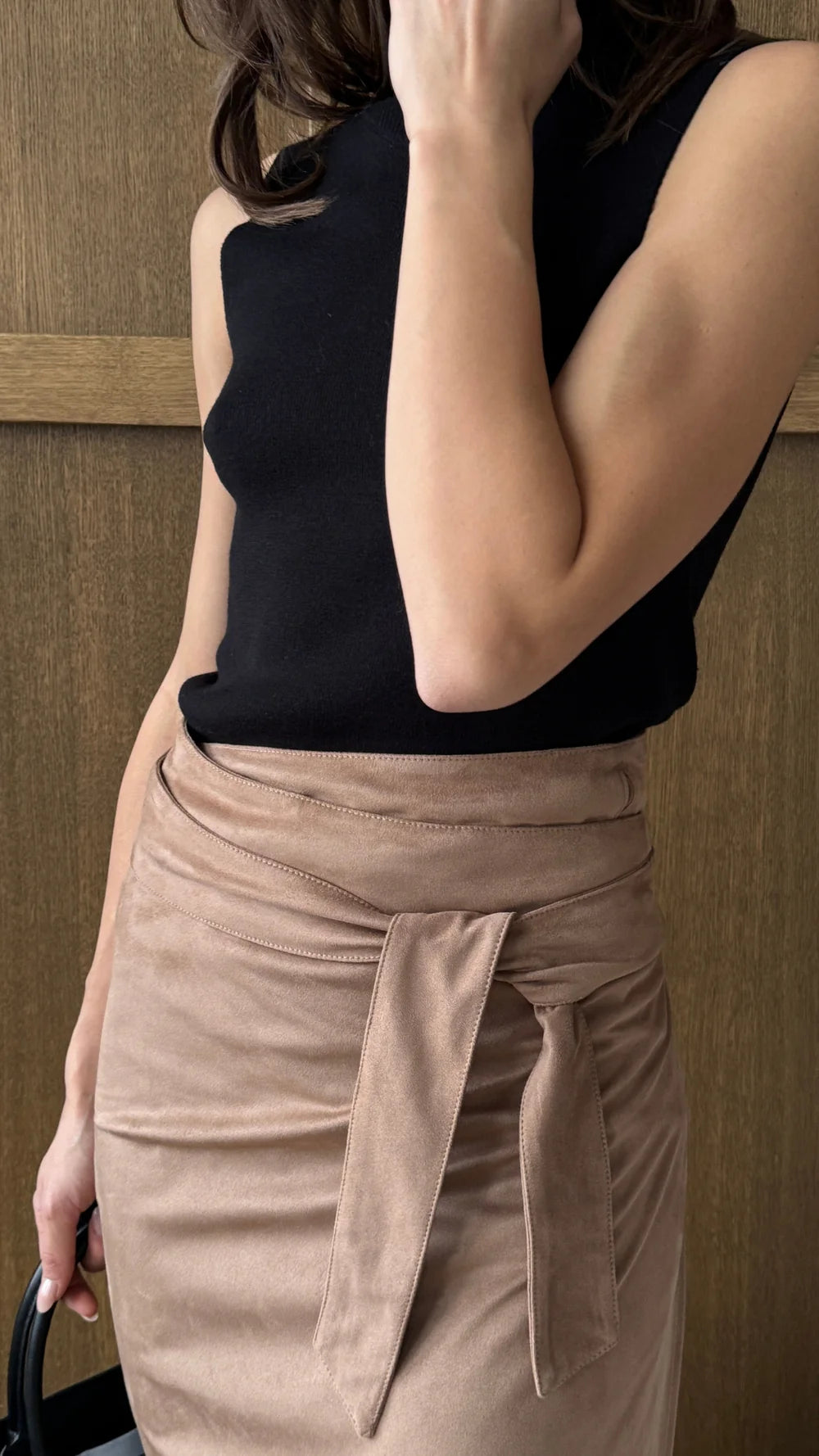 Livia Suede Wrap Skirt