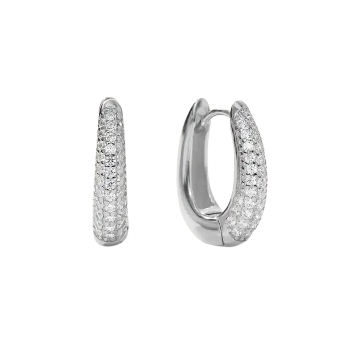 Celine Pave Dome Hoop Earrings