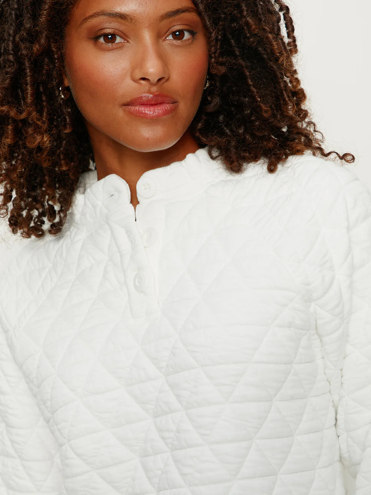 Quilted Button-Down Popover