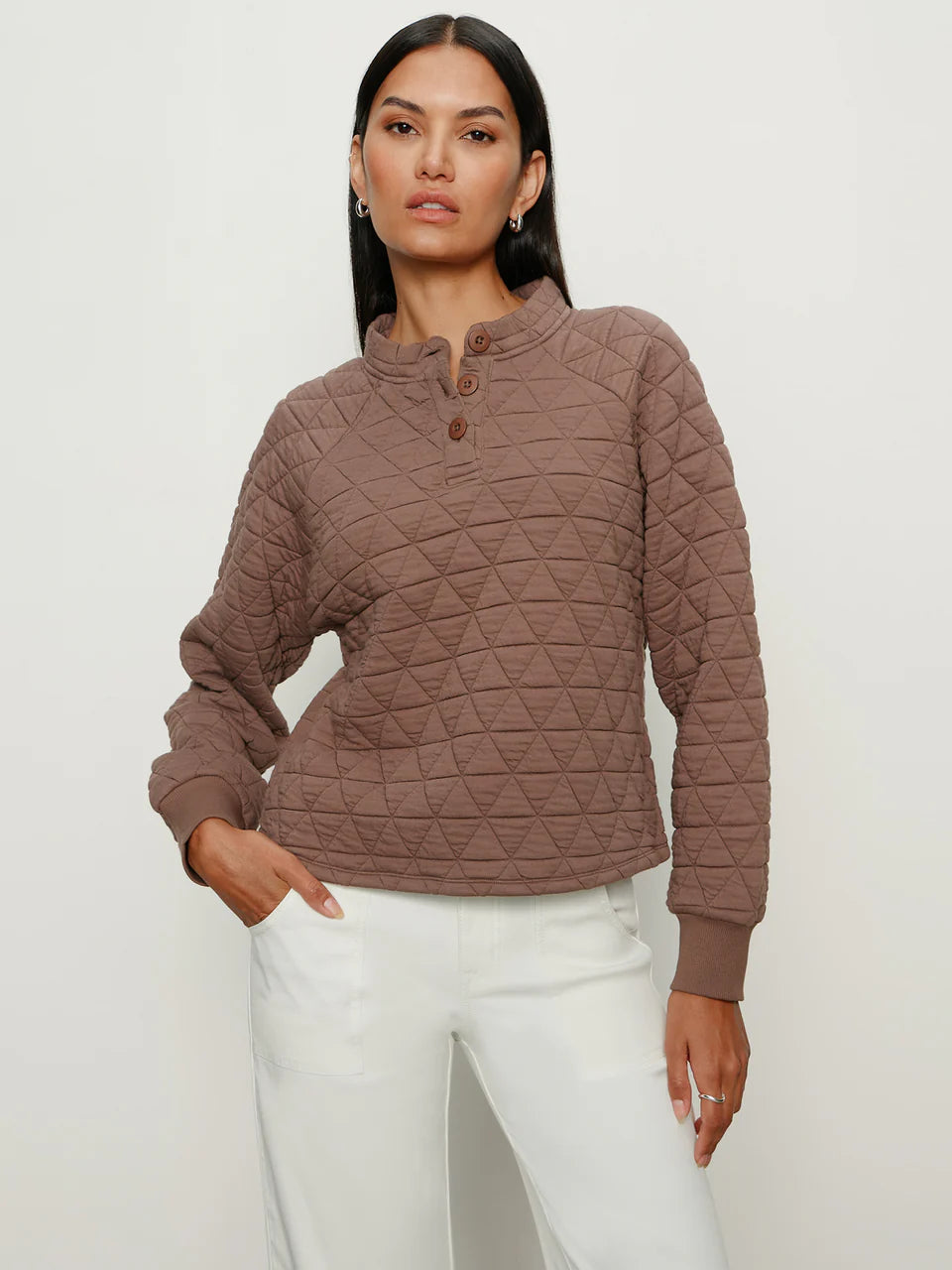 Quilted Button-Down Popover