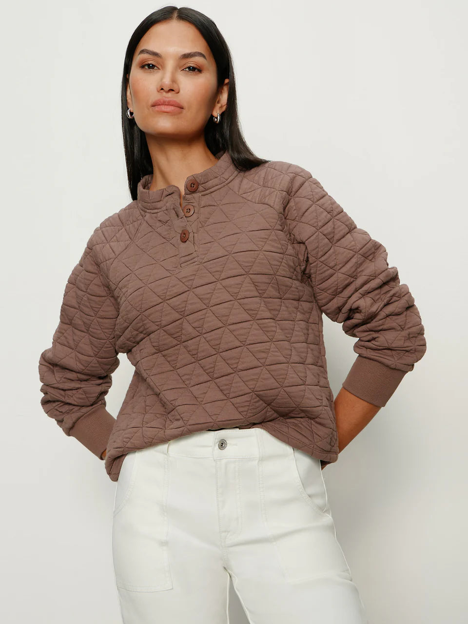 Quilted Button-Down Popover