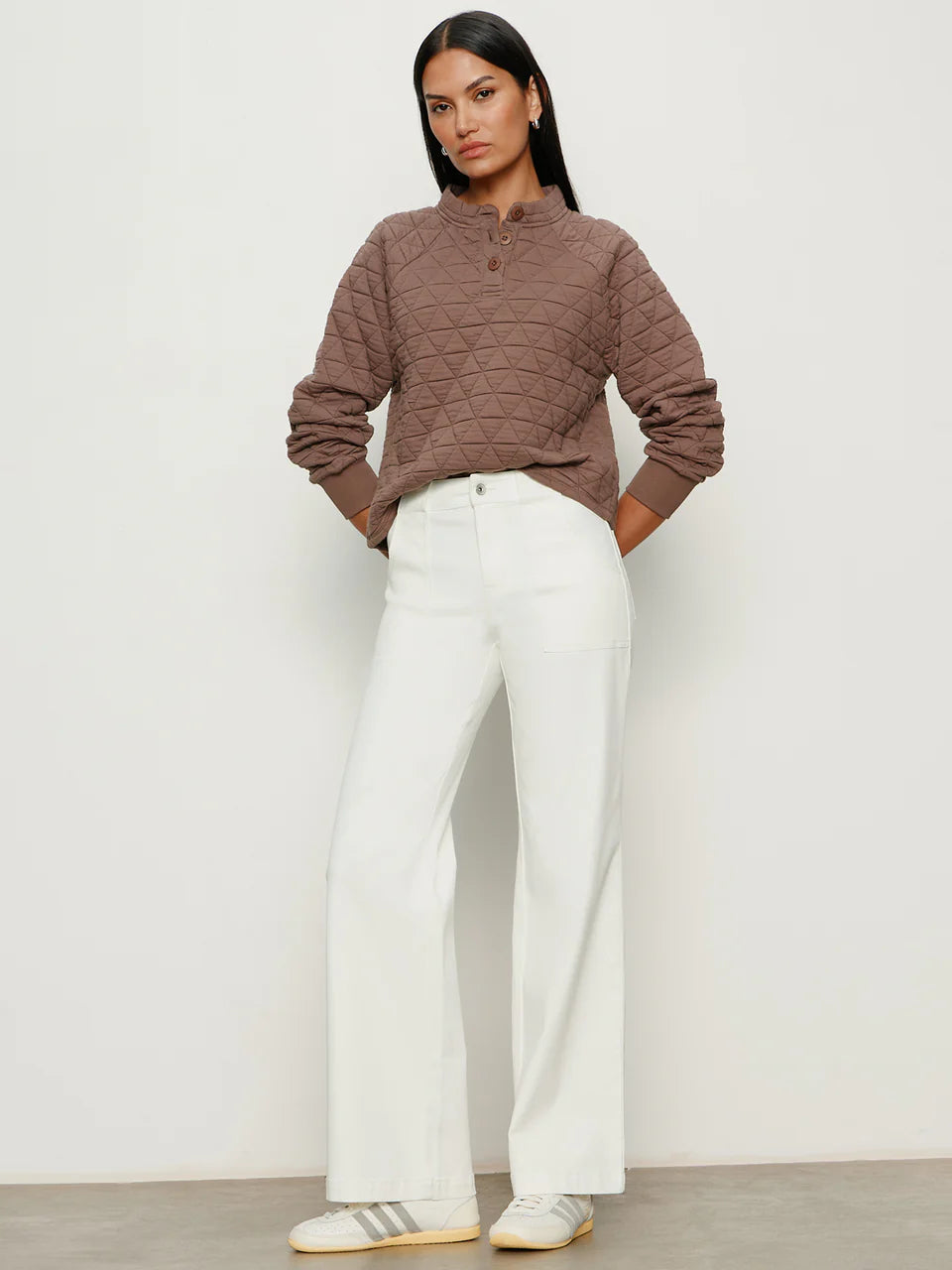 Quilted Button-Down Popover