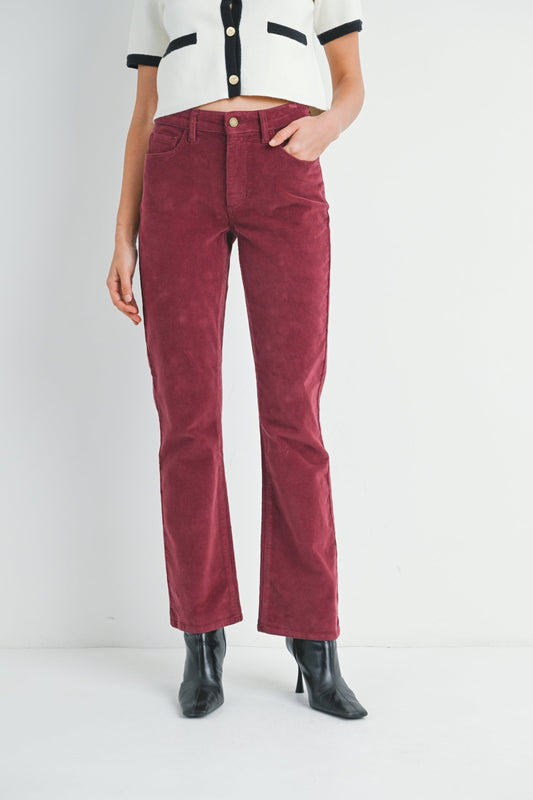 Slim Bootcut Corduroy Pants