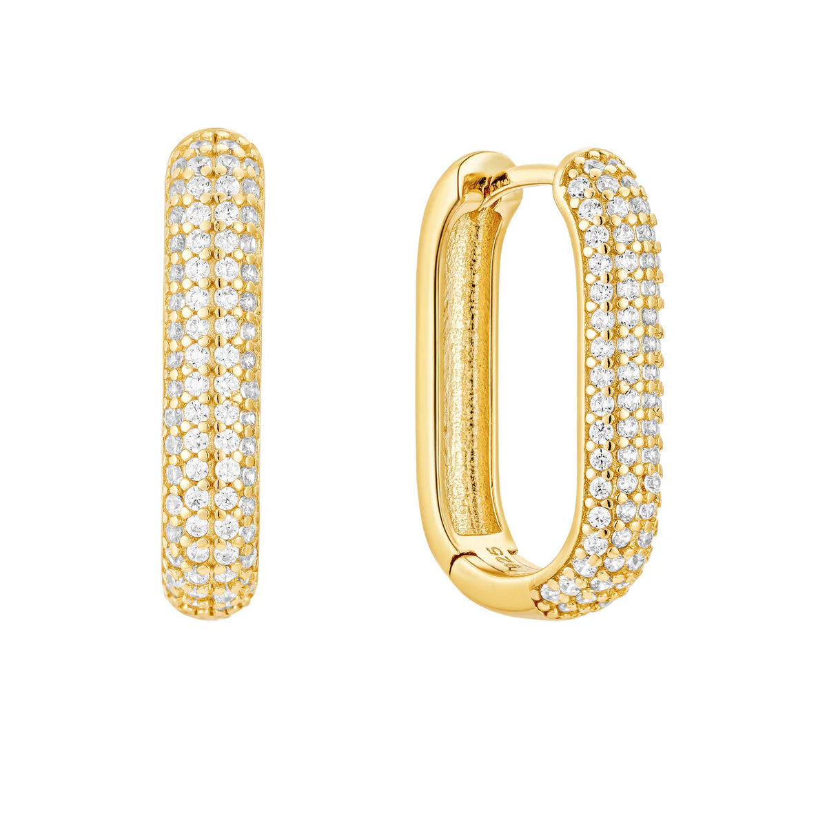 Bold Pavé U Hoop Earrings
