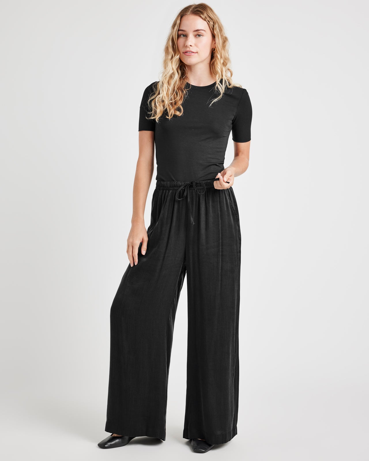 Angie Satin Palazzo Pant