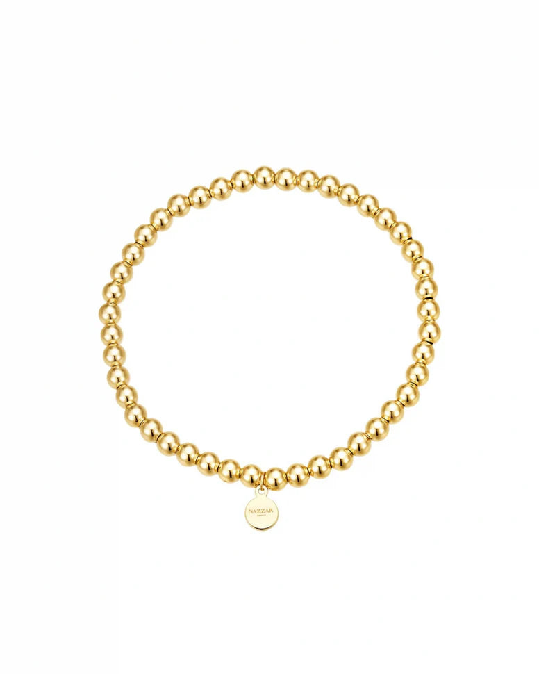 Gold Beaded Stretch Bracelet