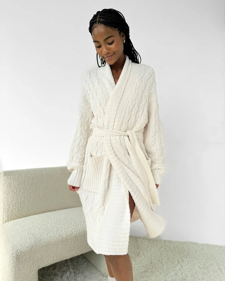 Cozy Fuzzy PJ Cable Robe