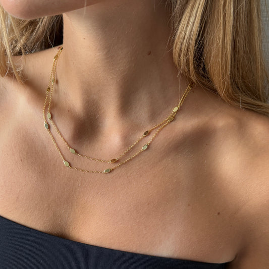 Oval Disc Station 2-Layer Necklace