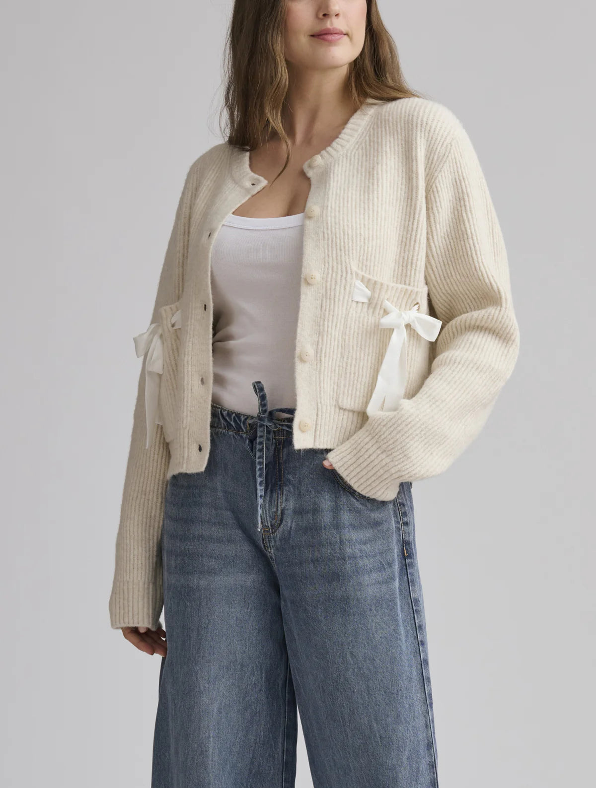 Stassi Satin Tie Cardi