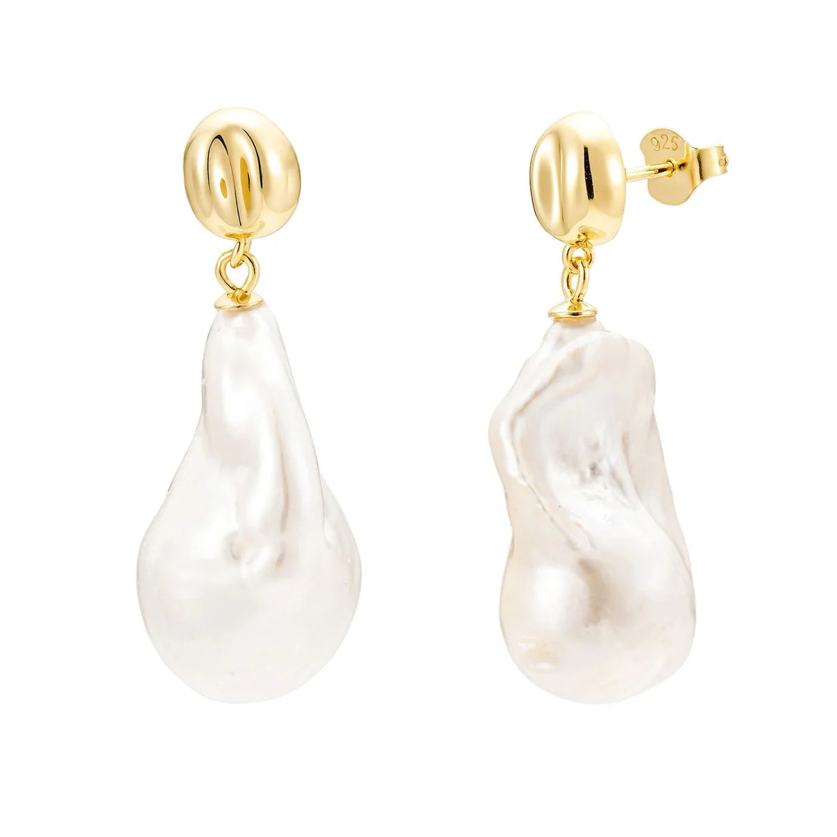 Pearl Dangle Pebble Earrings