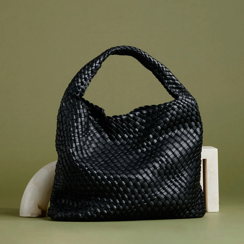 Woven Vegan Leather Tote