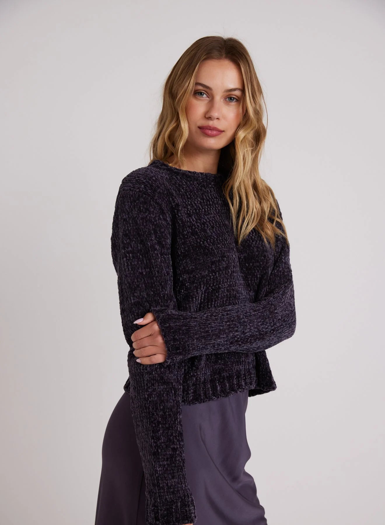 Crew Neck Chenille Sweater