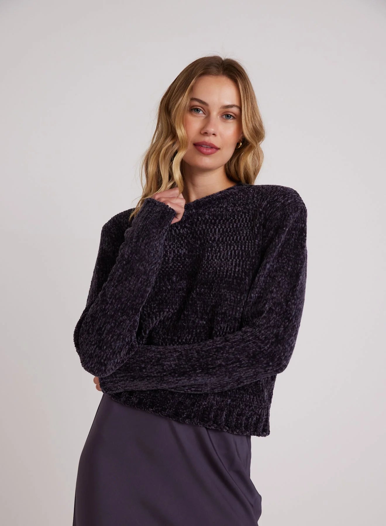 Crew Neck Chenille Sweater