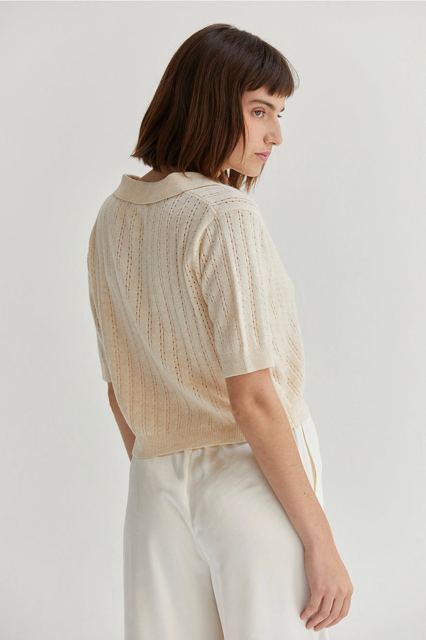 Samana Pointelle Knit Polo