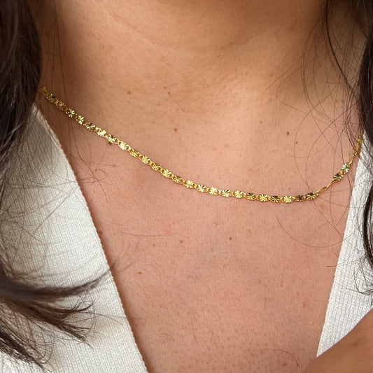 Dainty Sparkle Flat Necklace