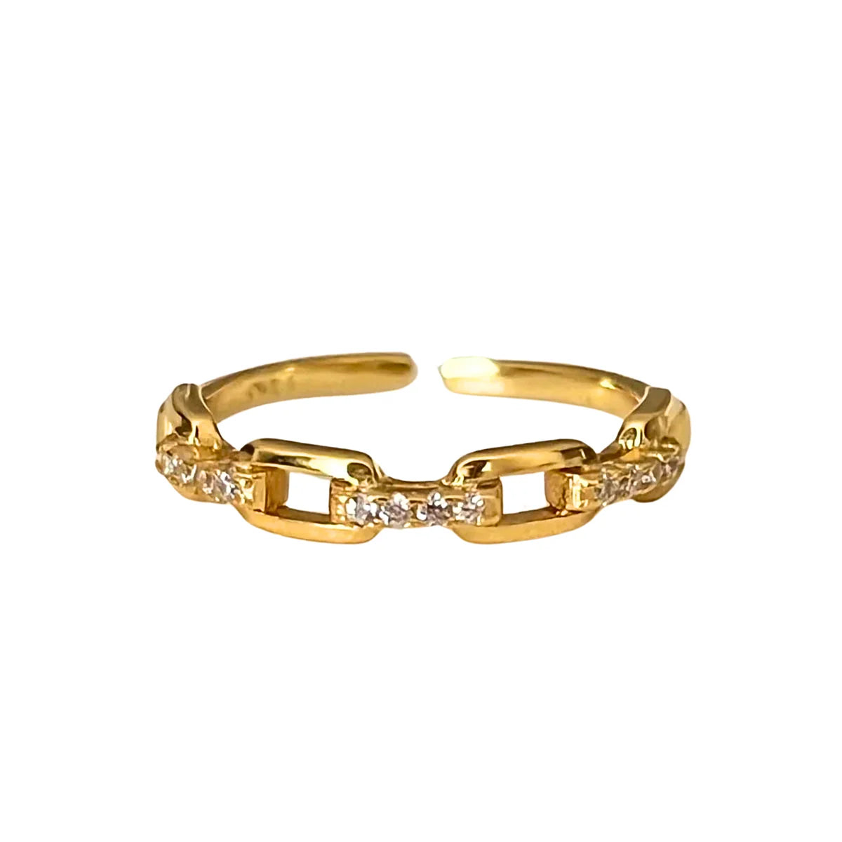 Zirconia Link Chain Ring