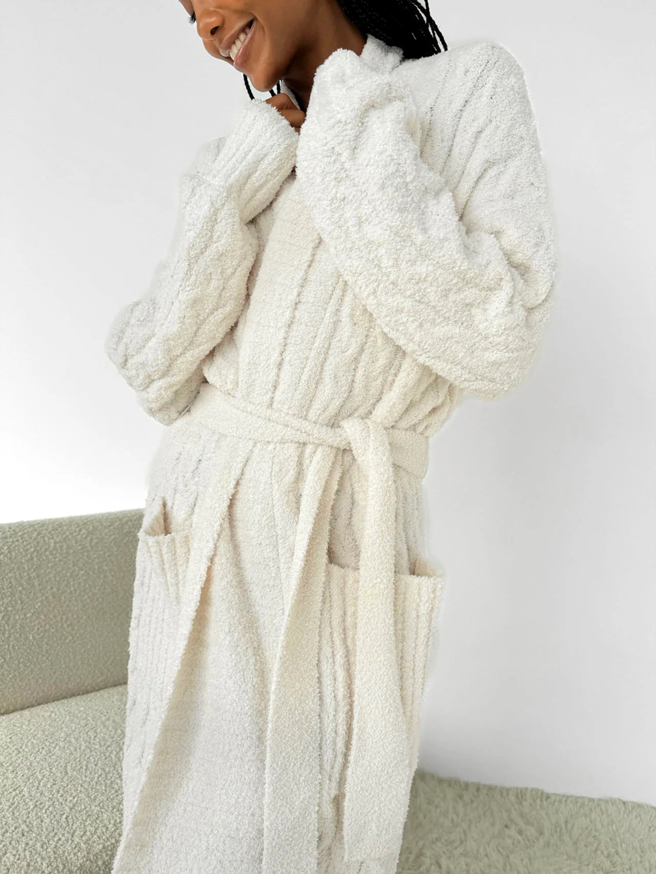 Cozy Fuzzy PJ Cable Robe